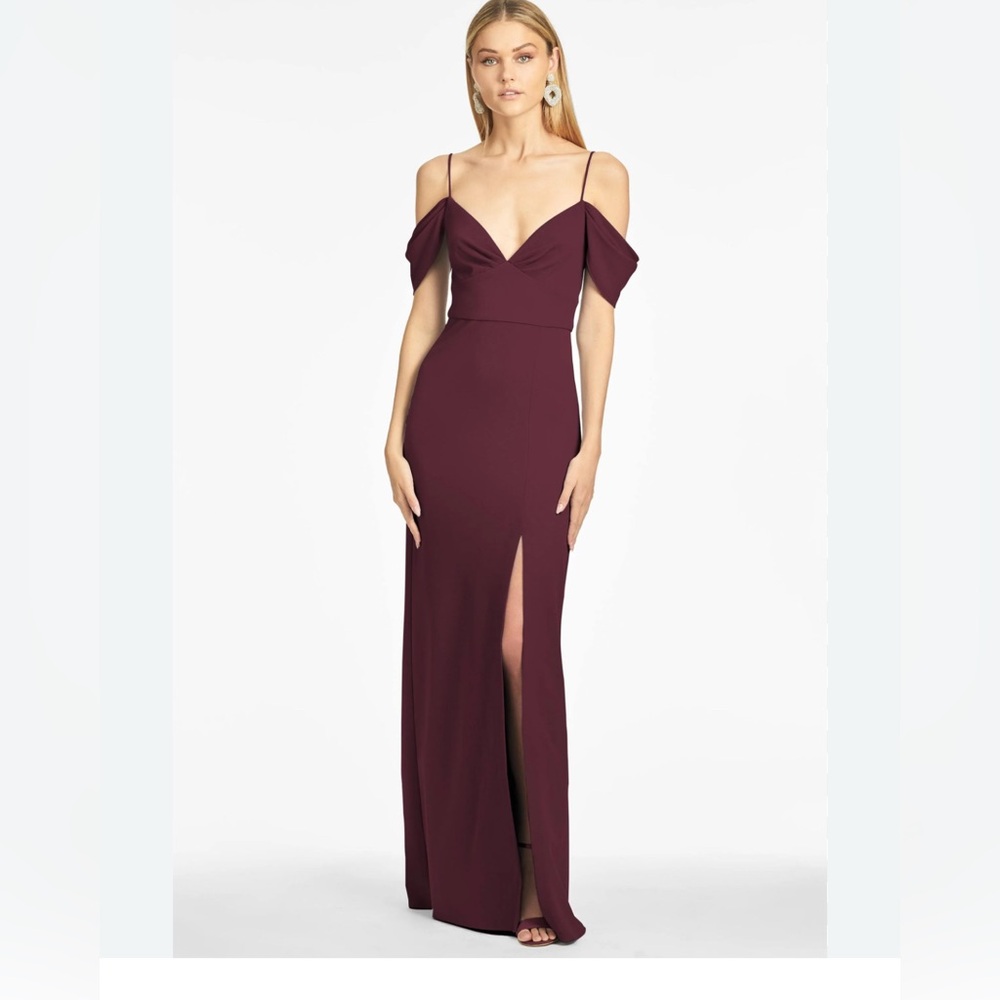 Sachin + Babi Dresses Brittany Stretch Crepe Deep Wine Gown Wedding size 10/12